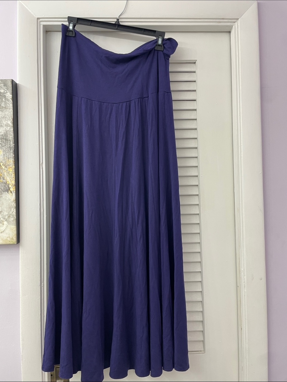 Women's Flowing Maxi Skirt in Deep Purple